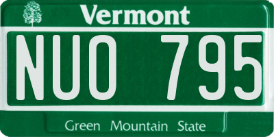 VT license plate NUO795