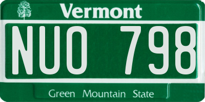 VT license plate NUO798