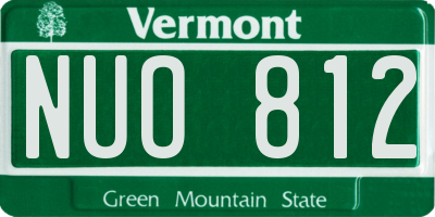 VT license plate NUO812