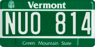 VT license plate NUO814