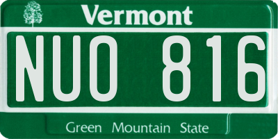 VT license plate NUO816
