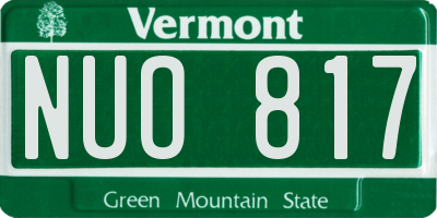 VT license plate NUO817