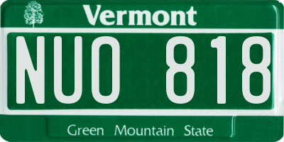 VT license plate NUO818