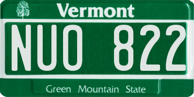 VT license plate NUO822