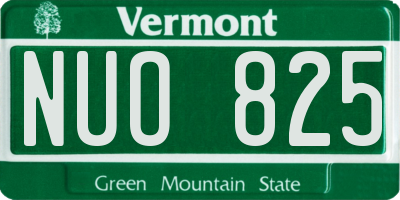 VT license plate NUO825