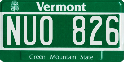 VT license plate NUO826