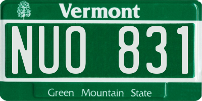 VT license plate NUO831