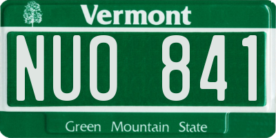 VT license plate NUO841
