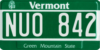 VT license plate NUO842