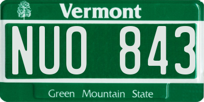 VT license plate NUO843
