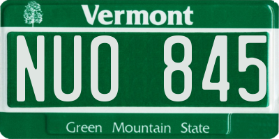 VT license plate NUO845
