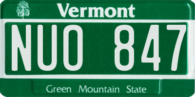 VT license plate NUO847