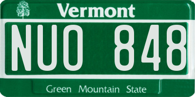 VT license plate NUO848