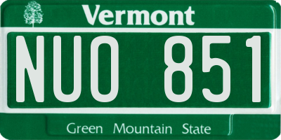 VT license plate NUO851