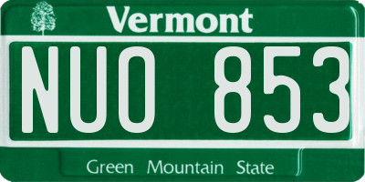 VT license plate NUO853
