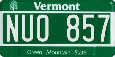 VT license plate NUO857