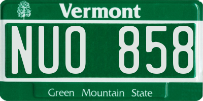 VT license plate NUO858