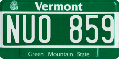 VT license plate NUO859