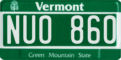 VT license plate NUO860
