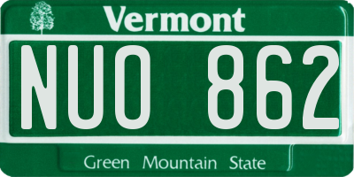 VT license plate NUO862