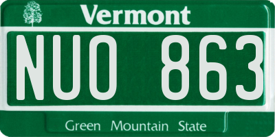 VT license plate NUO863