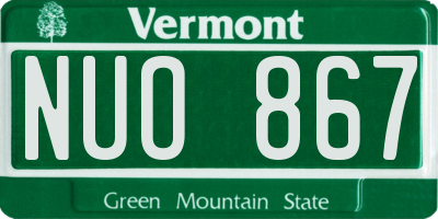 VT license plate NUO867