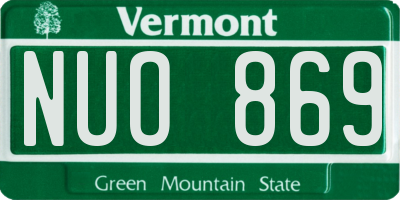 VT license plate NUO869