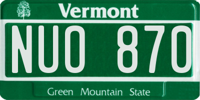 VT license plate NUO870