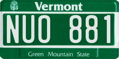 VT license plate NUO881