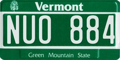 VT license plate NUO884