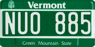VT license plate NUO885
