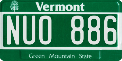 VT license plate NUO886