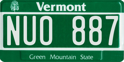 VT license plate NUO887
