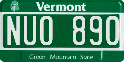 VT license plate NUO890