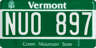 VT license plate NUO897