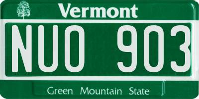 VT license plate NUO903
