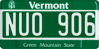 VT license plate NUO906