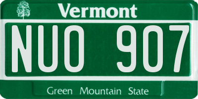 VT license plate NUO907