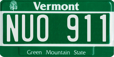 VT license plate NUO911