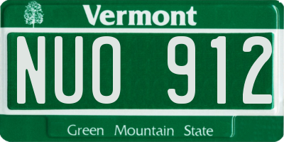 VT license plate NUO912