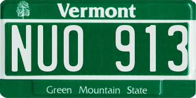 VT license plate NUO913
