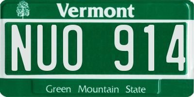 VT license plate NUO914
