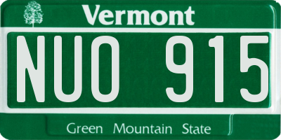 VT license plate NUO915
