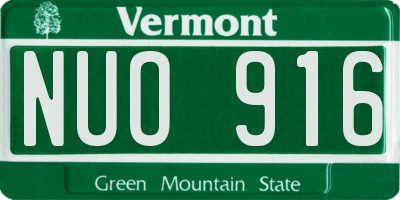 VT license plate NUO916