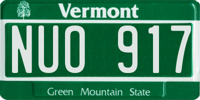 VT license plate NUO917