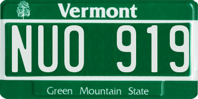 VT license plate NUO919