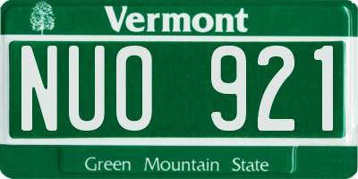 VT license plate NUO921