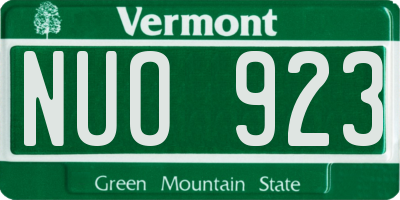 VT license plate NUO923