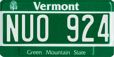 VT license plate NUO924