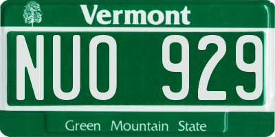 VT license plate NUO929